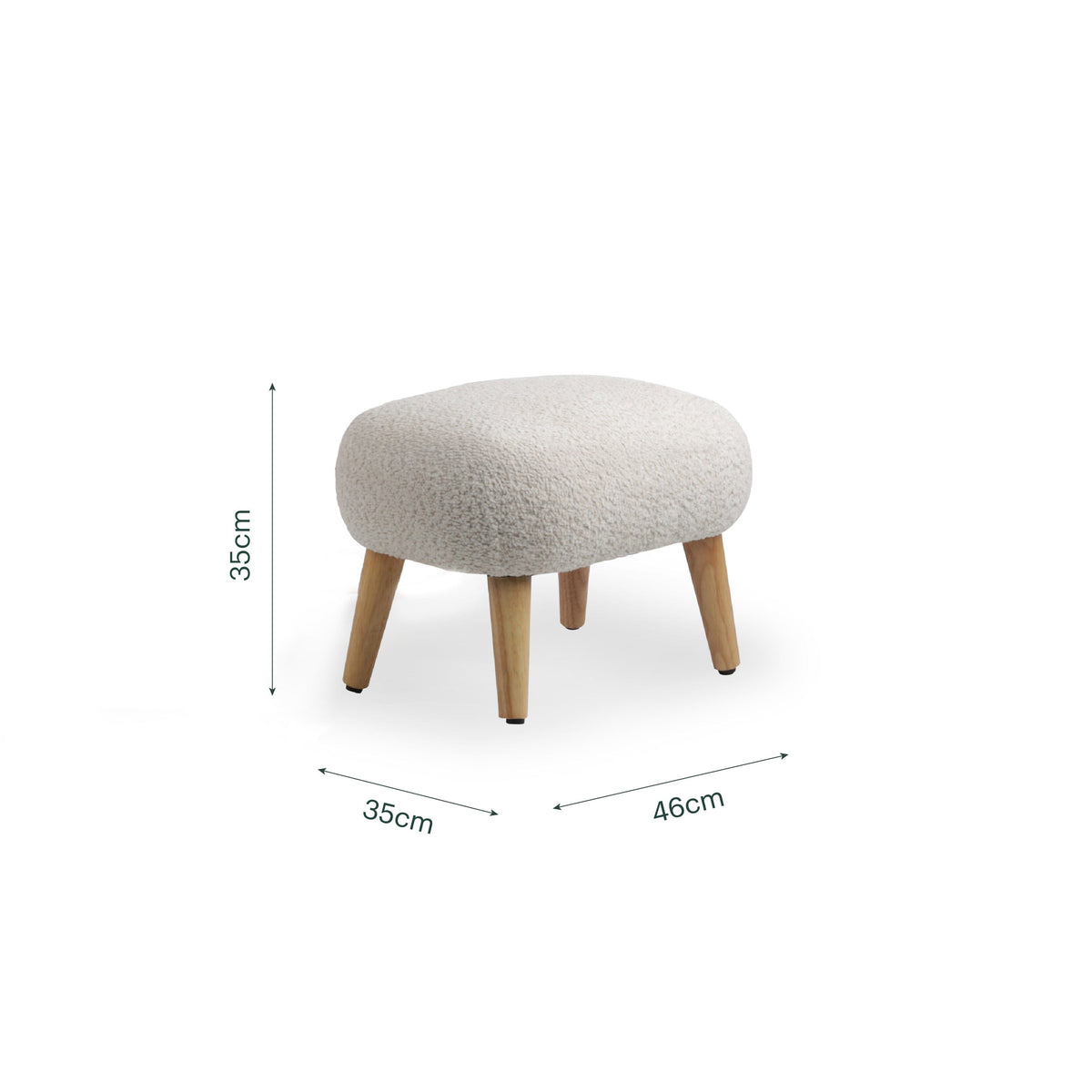 CuddleCo Etta Footstool - Bouclé Mushroom