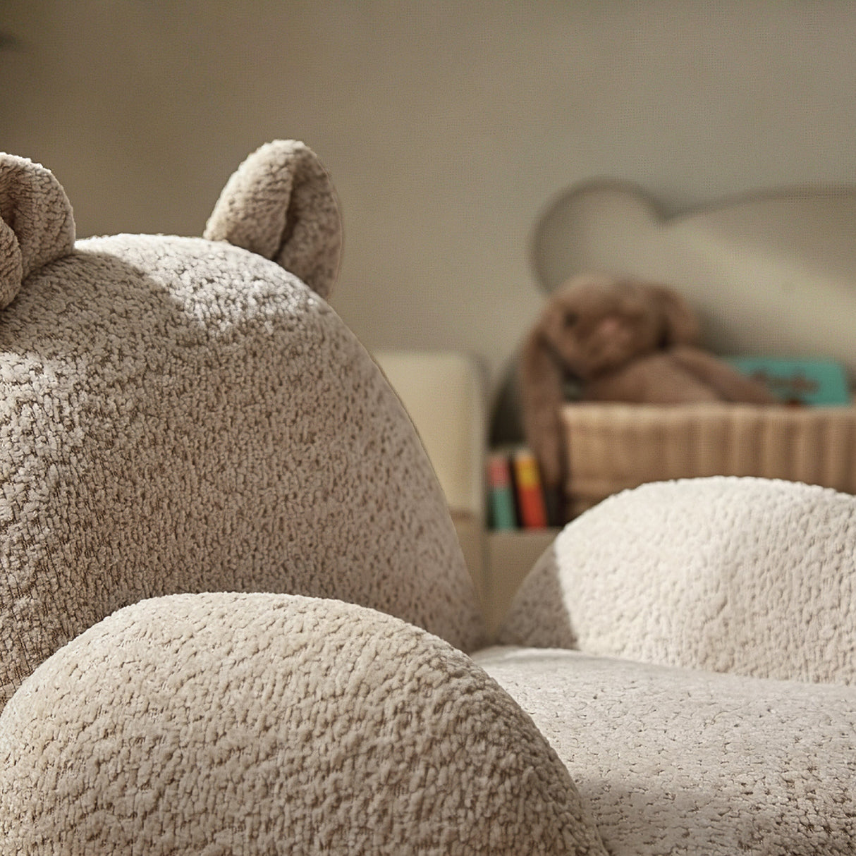 CuddleCo Etta Bear Kids Chair - Bouclé Mushroom