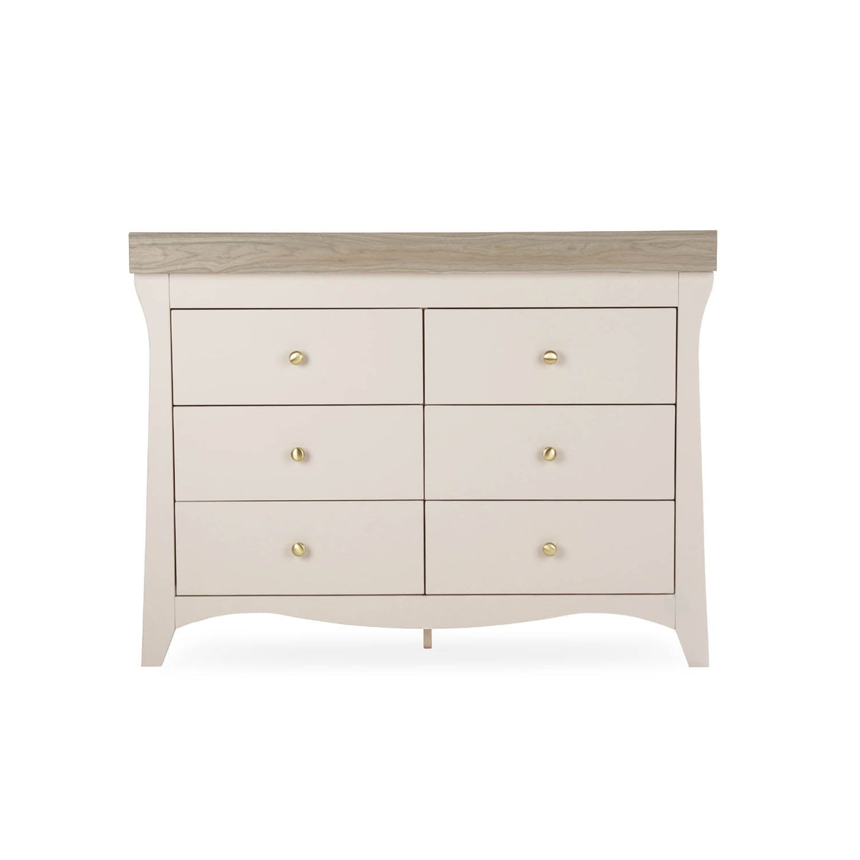 CuddleCo Clara Wide 6 Drawer Dresser & Changer - Cashmere & Ash