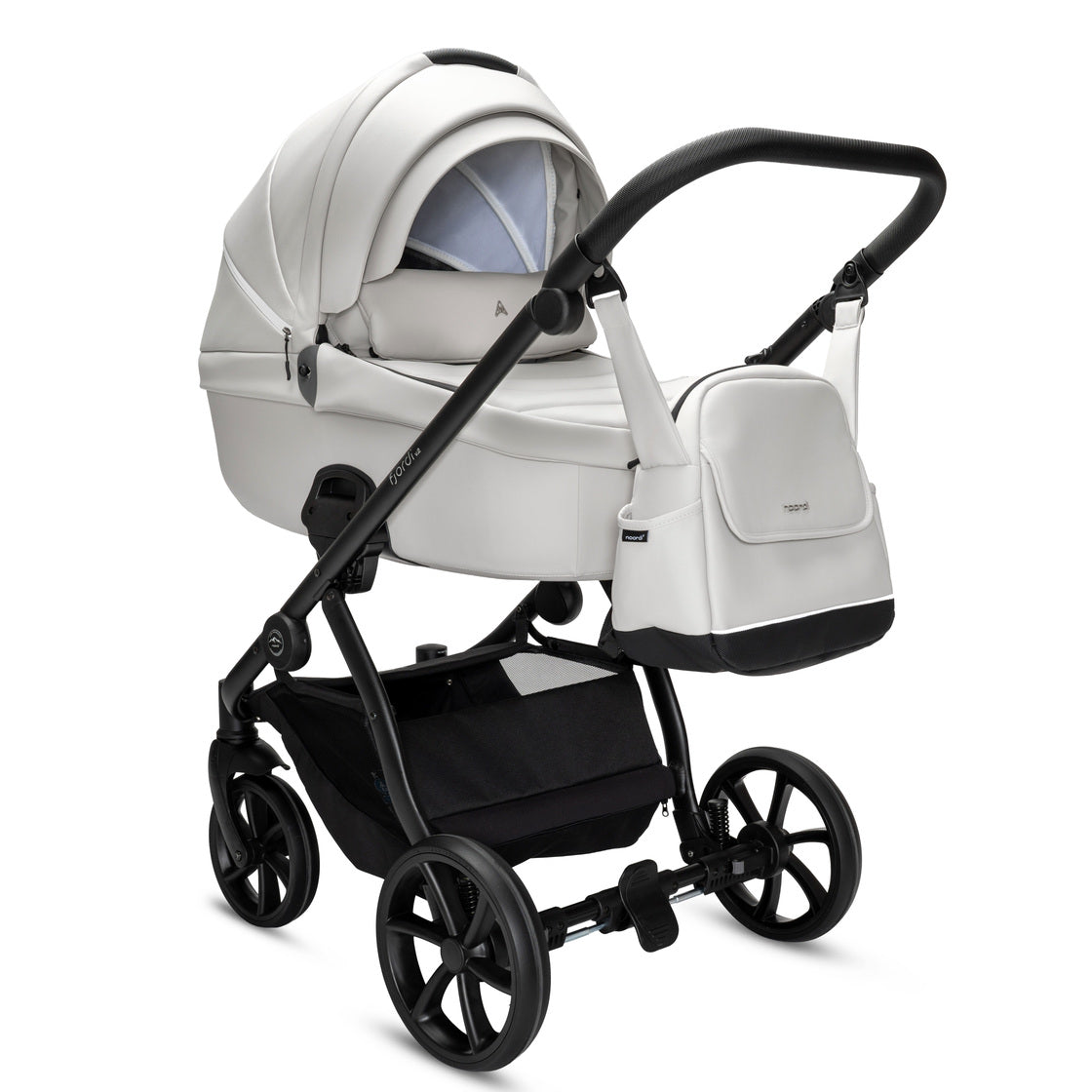 Noordi Fjordi V2 Leather - 2in1 Pushchair with ThermoCot™ Carrycot- Cloud