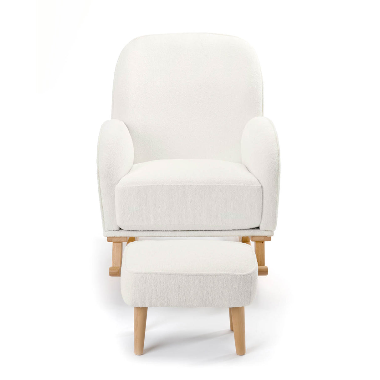 Babymore Freya Nursing Chair with Stool - Off White Bouclé