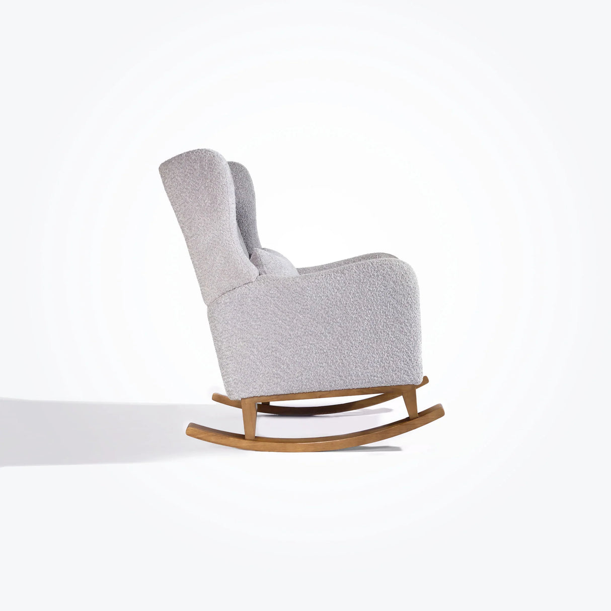 Tutti Bambini Harper Wingback Rocking Chair & Footstool - Teddy Cloud Grey