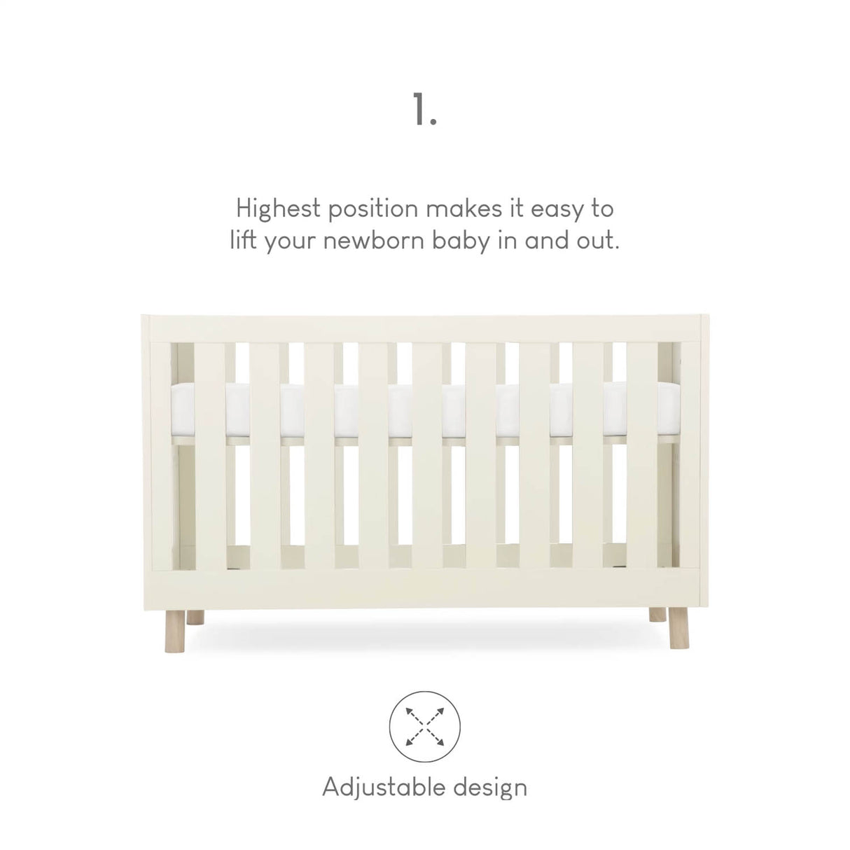 CuddleCo Harper 3 Piece Nursery Furniture Set - Cream & Ash