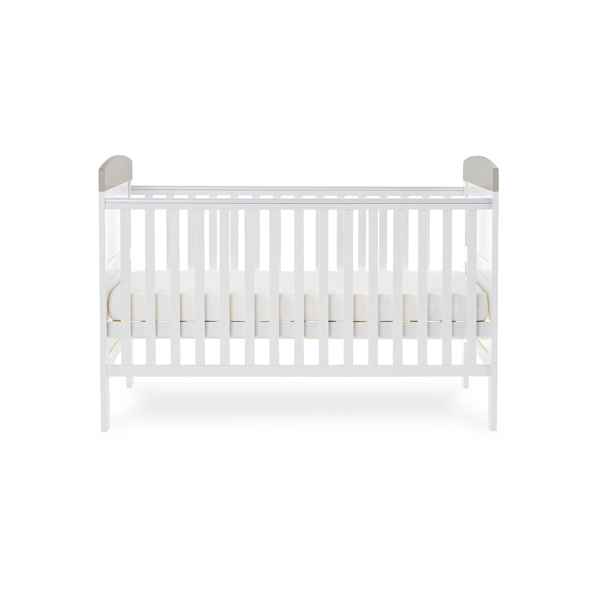 Obaby Grace Inspire Cot Bed & Fibre Mattress - Hello World Koala - Grey
