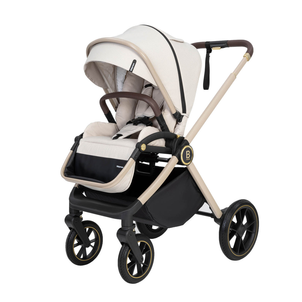 Babymore Kai Travel System + Coco Car Seat & Base - Sandstone