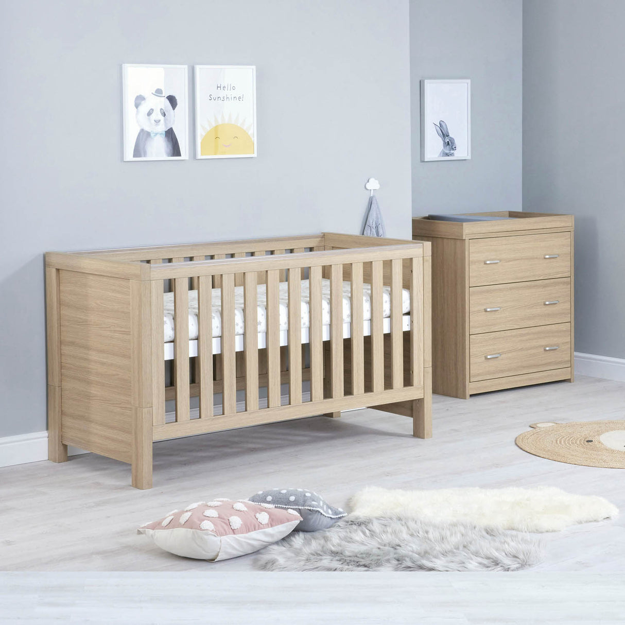 Babymore Luno 2 Piece Room Set - Oak