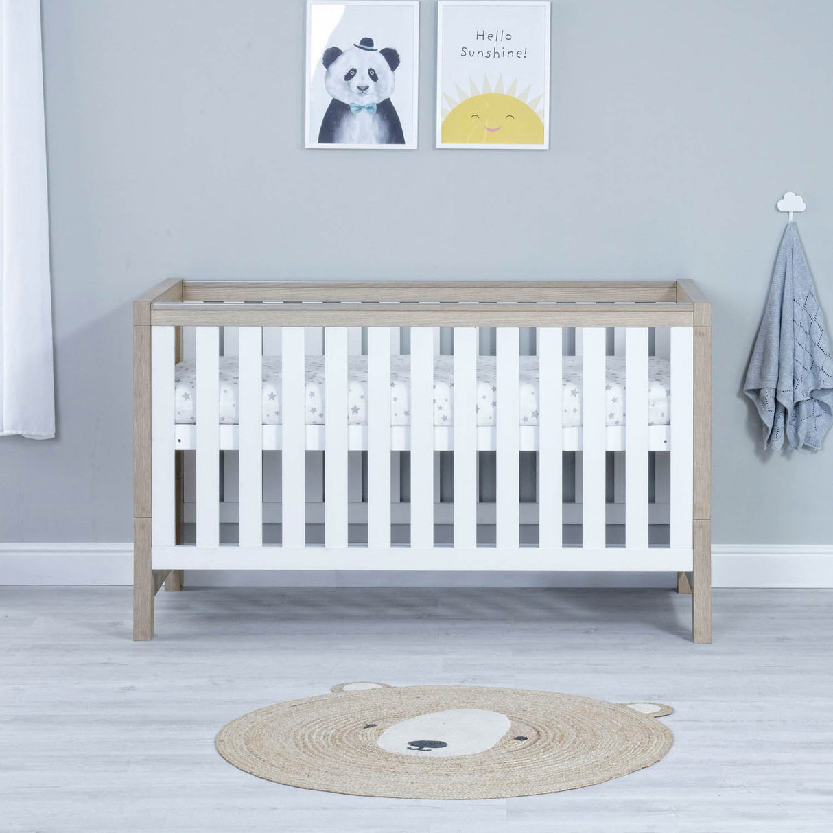 Babymore Luno 2 Piece Room Set - Oak White