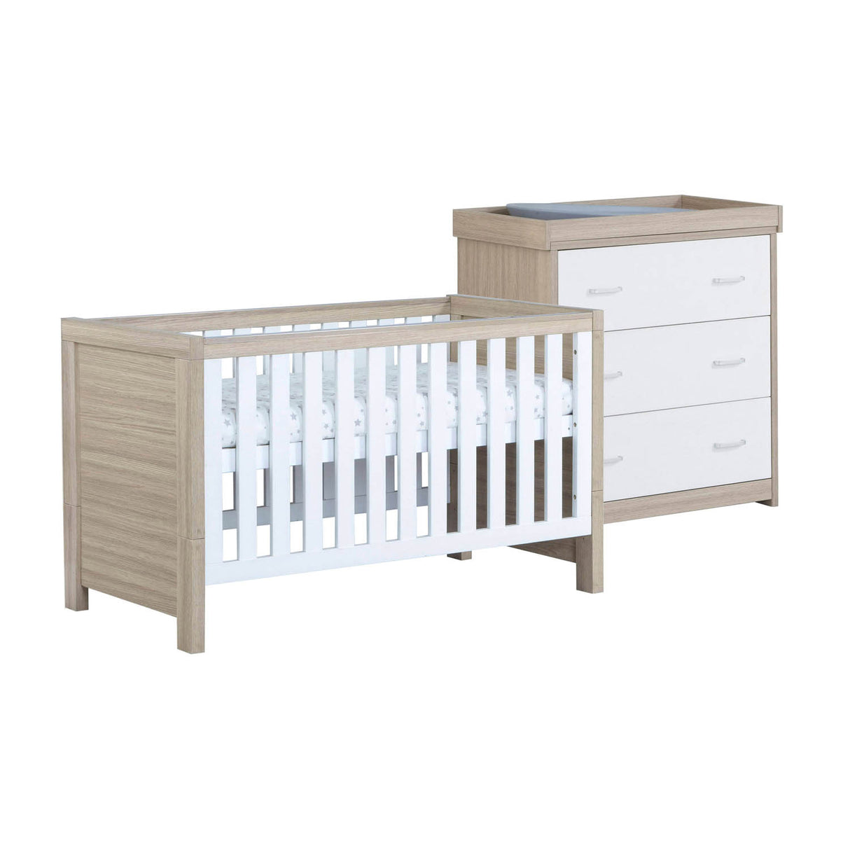 Babymore Luno 2 Piece Room Set - Oak White