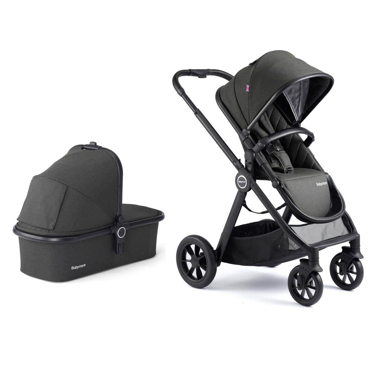 Babymore Memore V2 Travel System + Coco Car Seat - Black