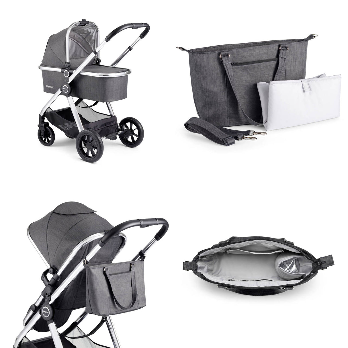 Babymore Memore V2 Travel System + Coco Car Seat - Chrome