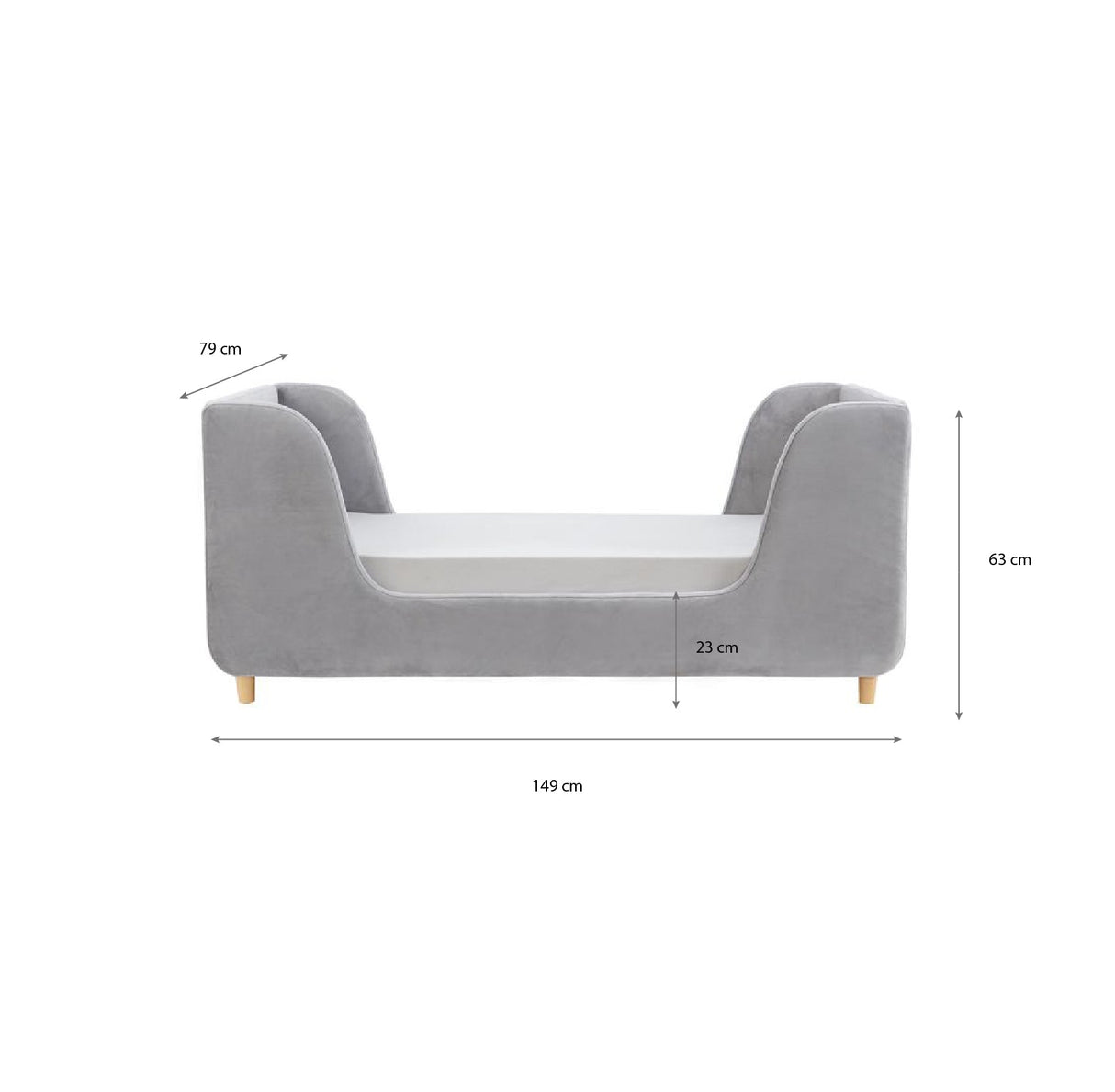 Obaby Lumi Toddler Bed - Dusty Pink