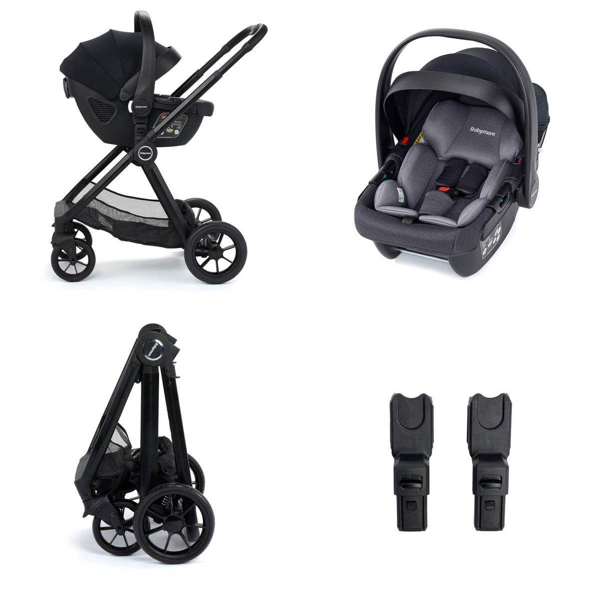 Babymore Mimi Travel System + Coco Car Seat - Black