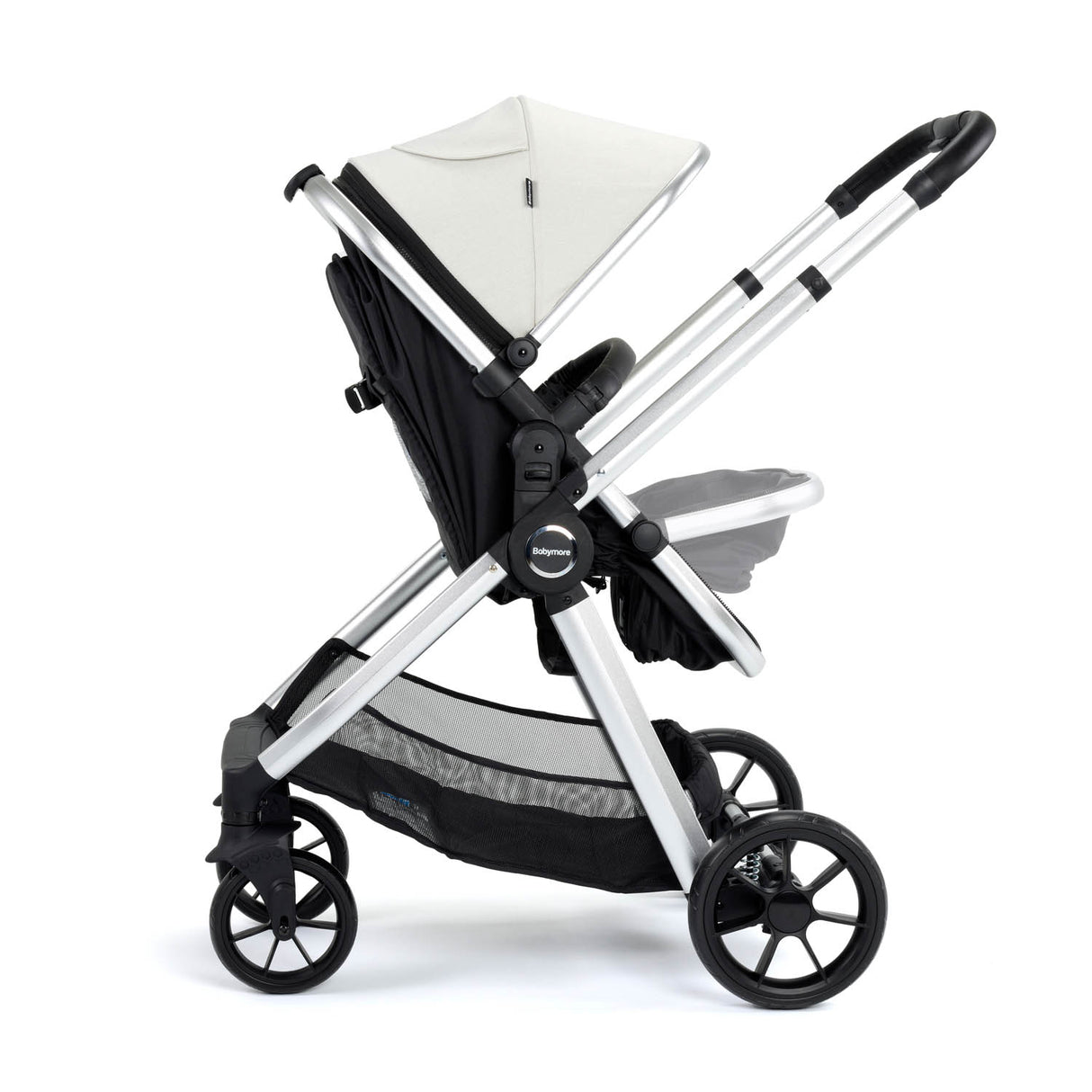 Babymore Mimi Travel System + Pecan Car Seat - Silver