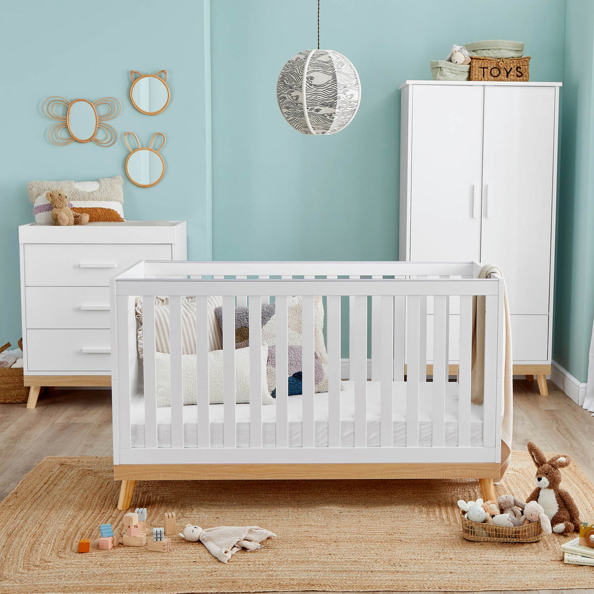 Babymore Mona 3 Piece Nursery Room Set - White