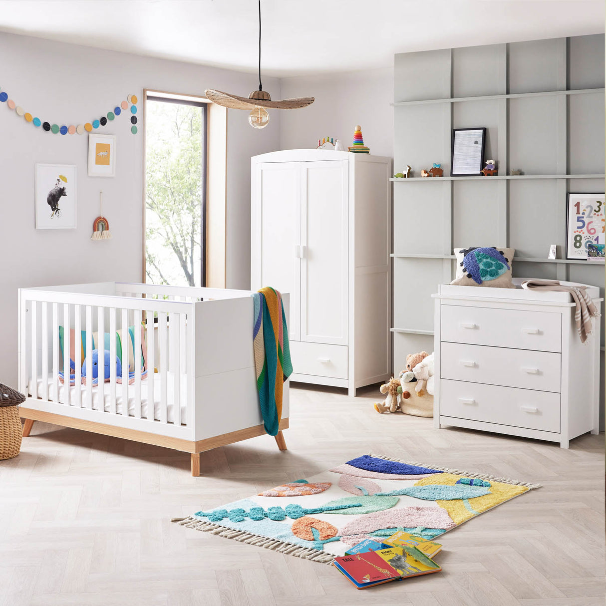 Babymore Mona 3 Piece Universal Room Set - White