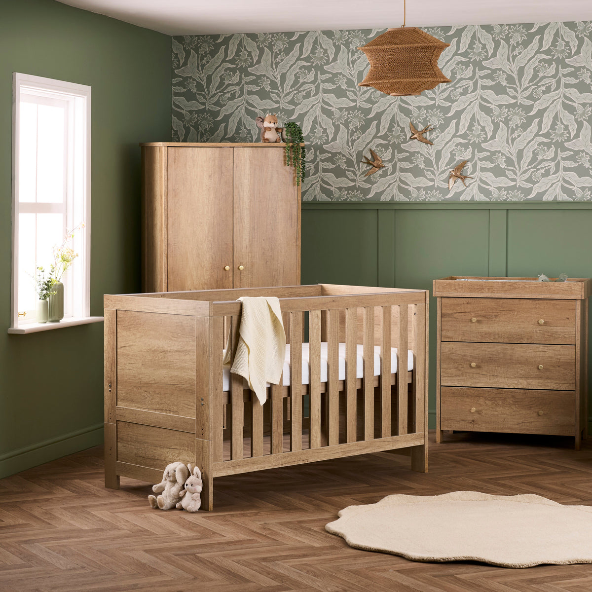 Obaby Nika 3 Piece Room Set - Oak
