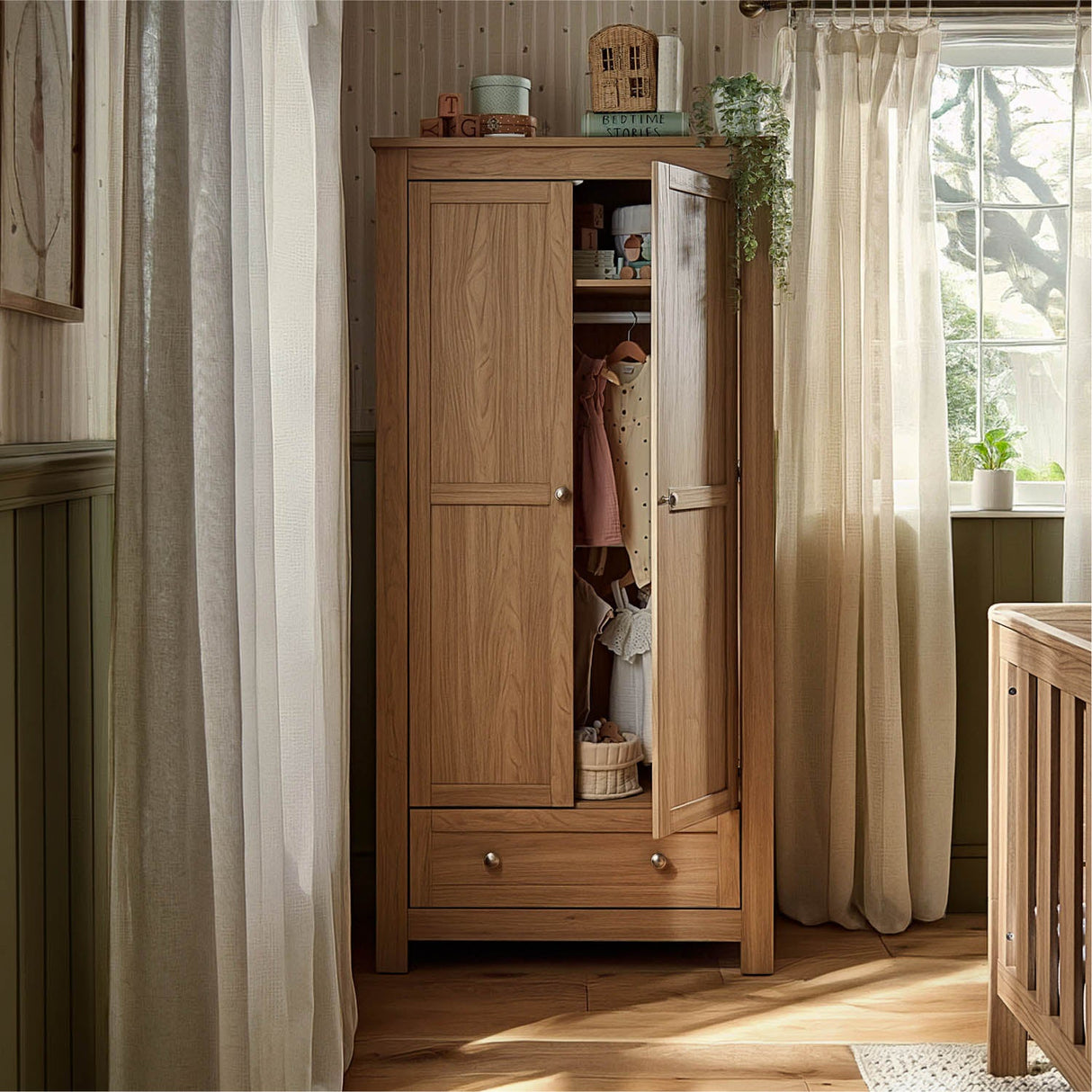 CuddleCo Burford 3 Piece Nursery Furniture Set - Oak