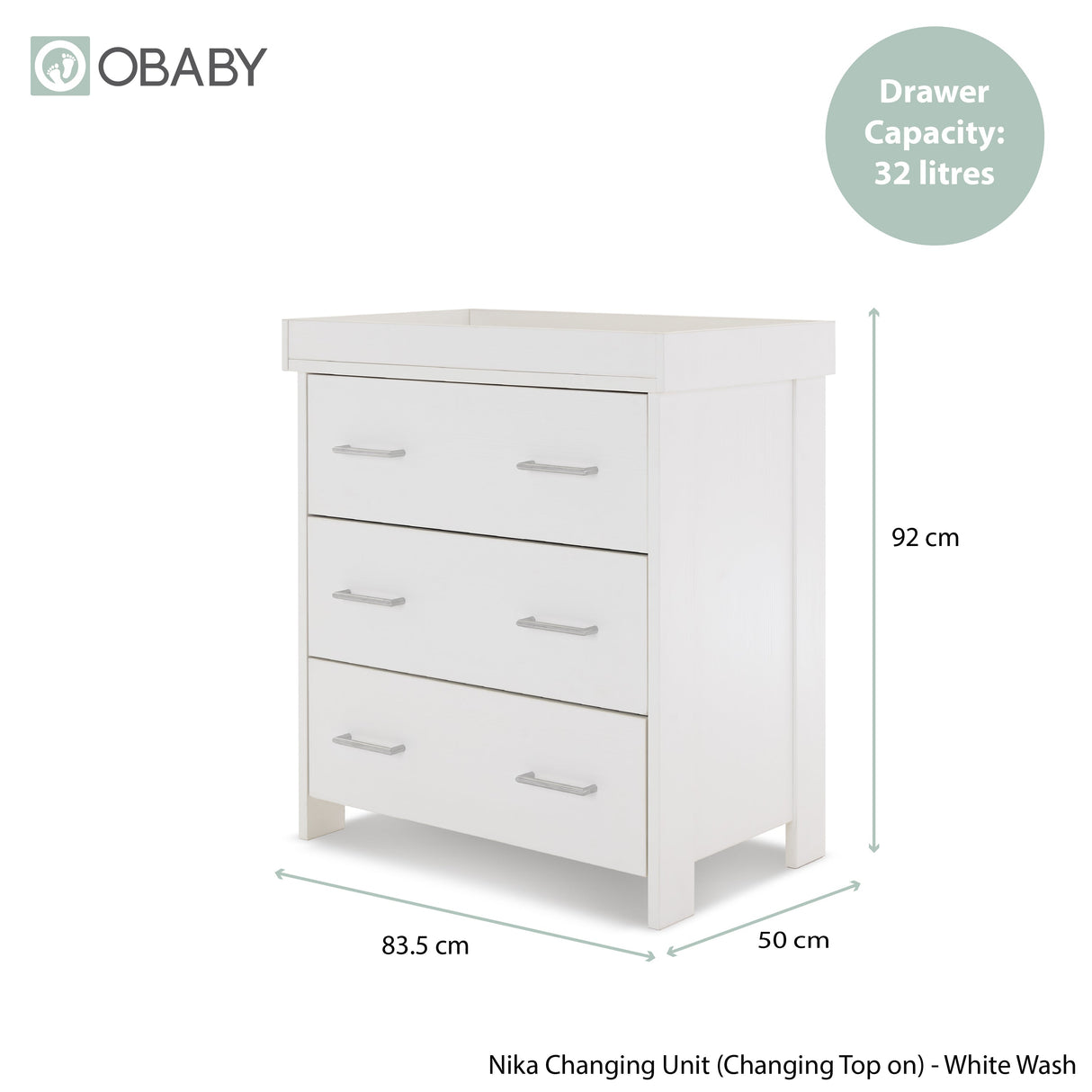 Obaby Nika 2 Piece Room Set - White Wash