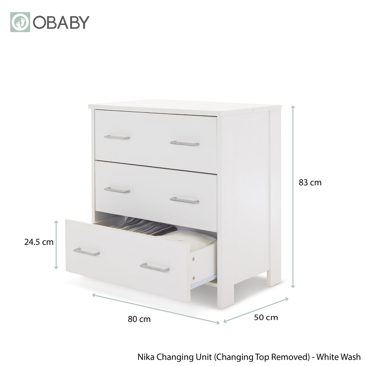 Obaby Nika 2 Piece Room Set - White Wash