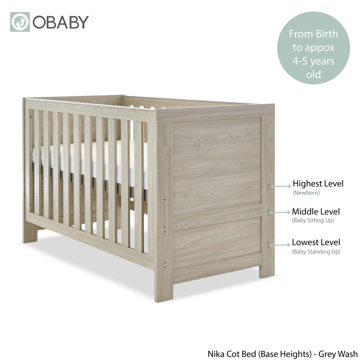 Obaby Nika 2 Piece Room Set - Grey Wash