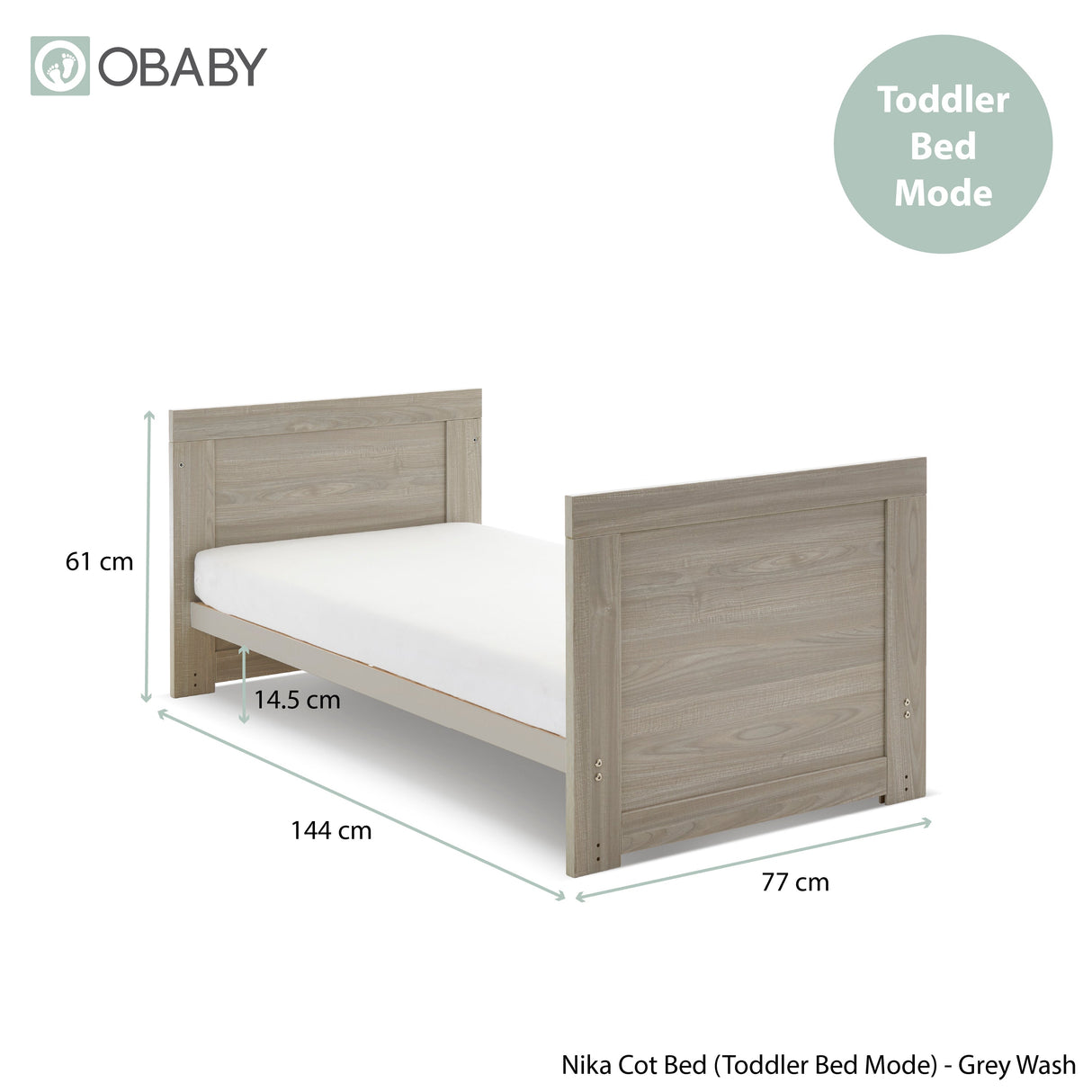 Obaby Nika 2 Piece Room Set - Grey Wash