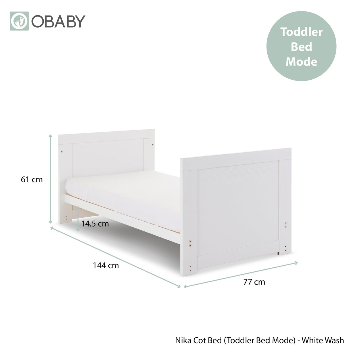 Obaby Nika 2 Piece Room Set - White Wash