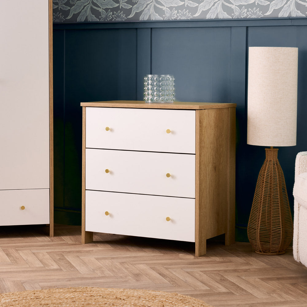 Obaby Nika 3 Piece Nursery Room Set - Oak & White