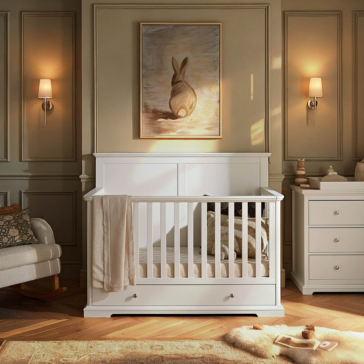 CuddleCo Beaumont Grand 2 Piece Nursery Furniture Set - White