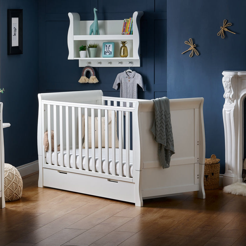 Obaby Stamford Classic Sleigh Cot Bed - White