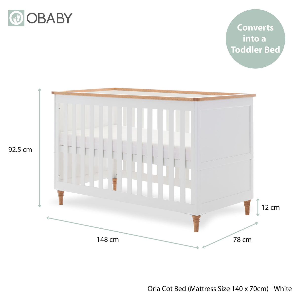 Obaby Orla 2 Piece Room Set - White with Oak