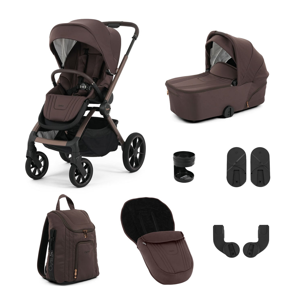 Oyster Vee Luxury Capsule 360 Travel System Bundle - Chocolate