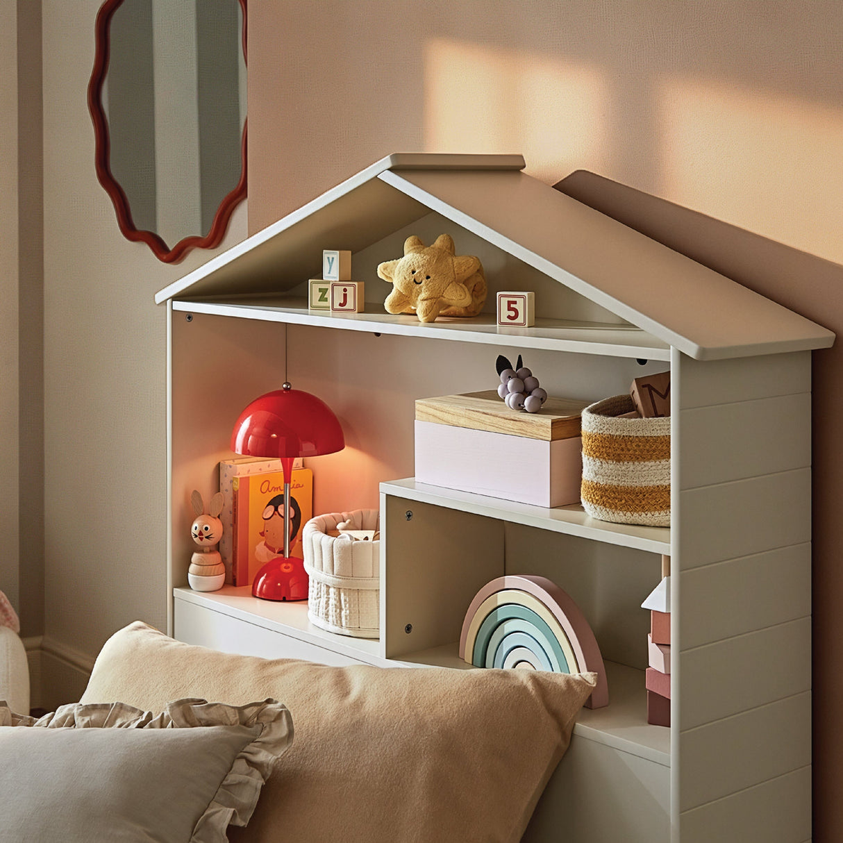 CuddleCo Play House Single Bed with Storage - Pebble