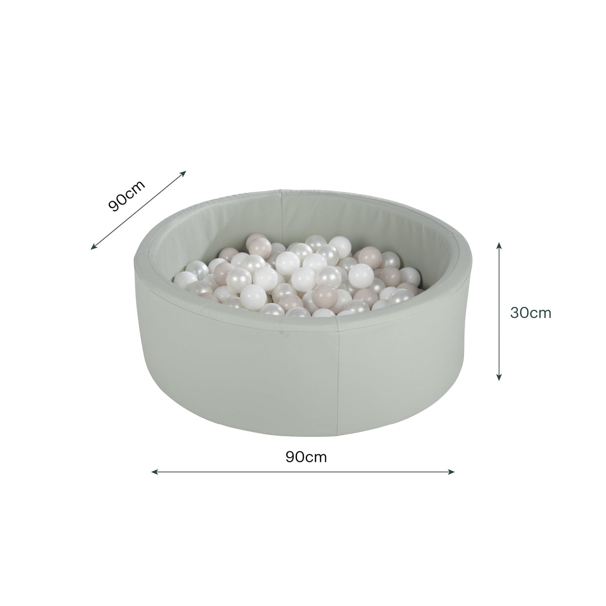 CuddleCo Soft Play Ball Pit with Balls - Sea Salt