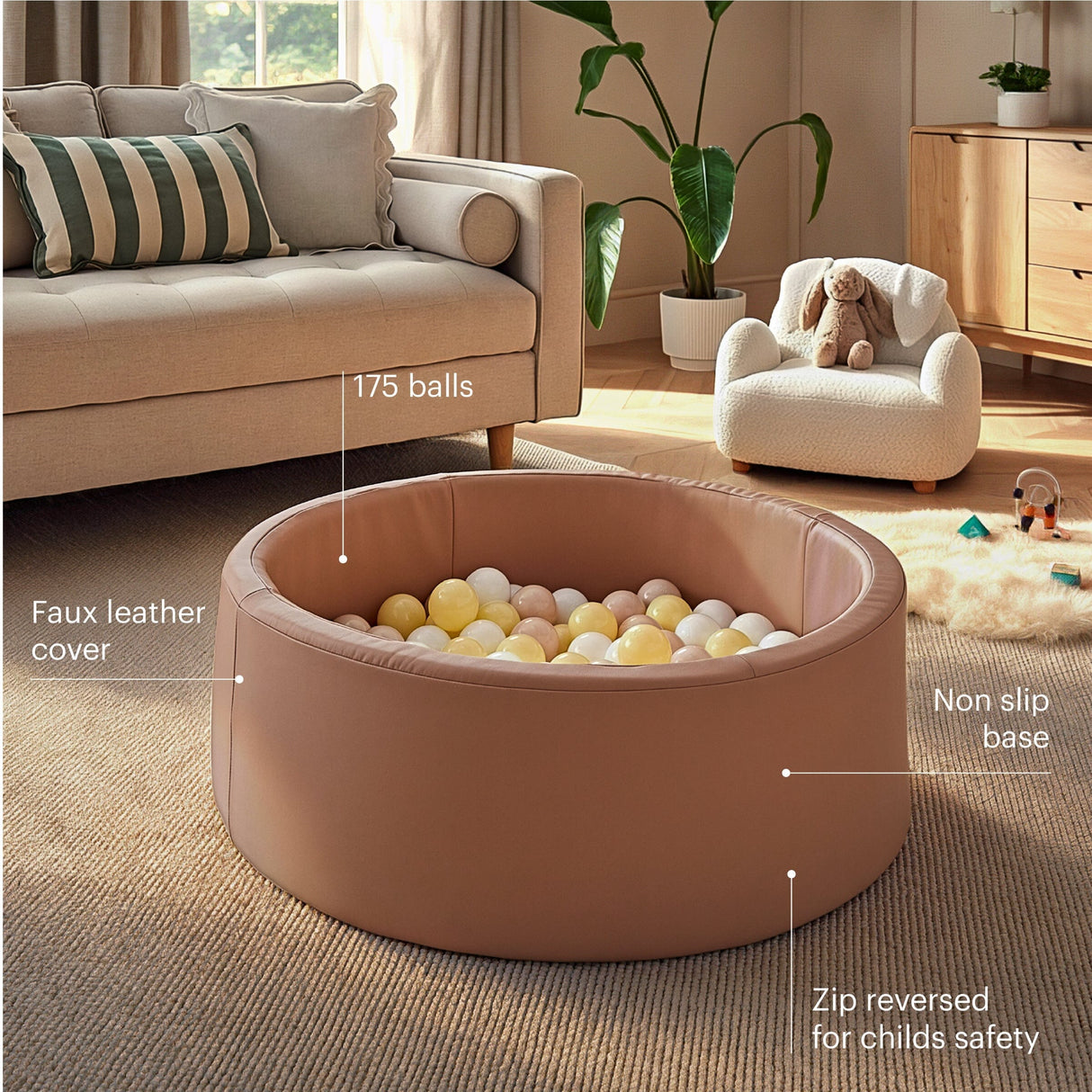 CuddleCo Soft Play Ball Pit with Balls - Tuscany