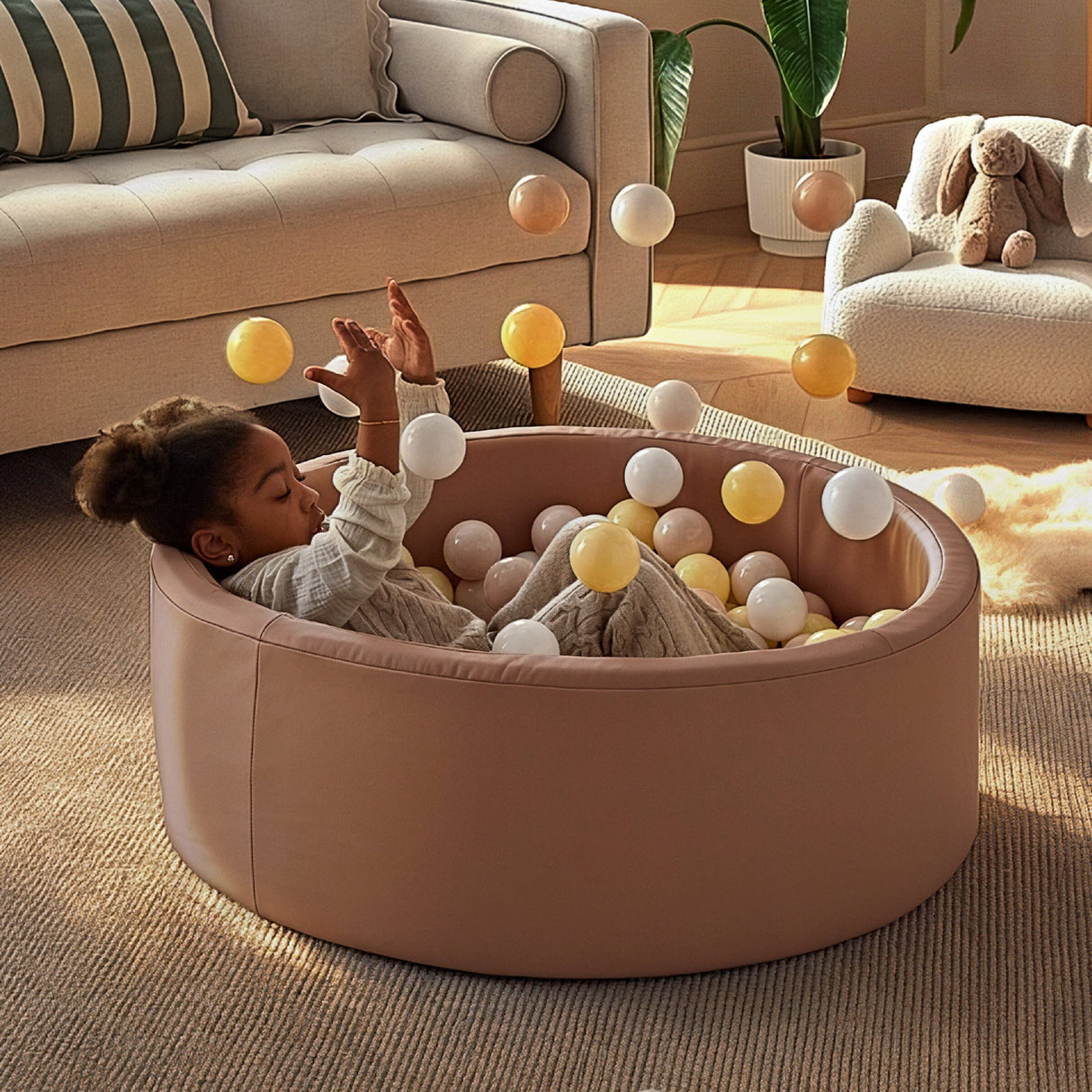 CuddleCo Soft Play Ball Pit with Balls - Tuscany