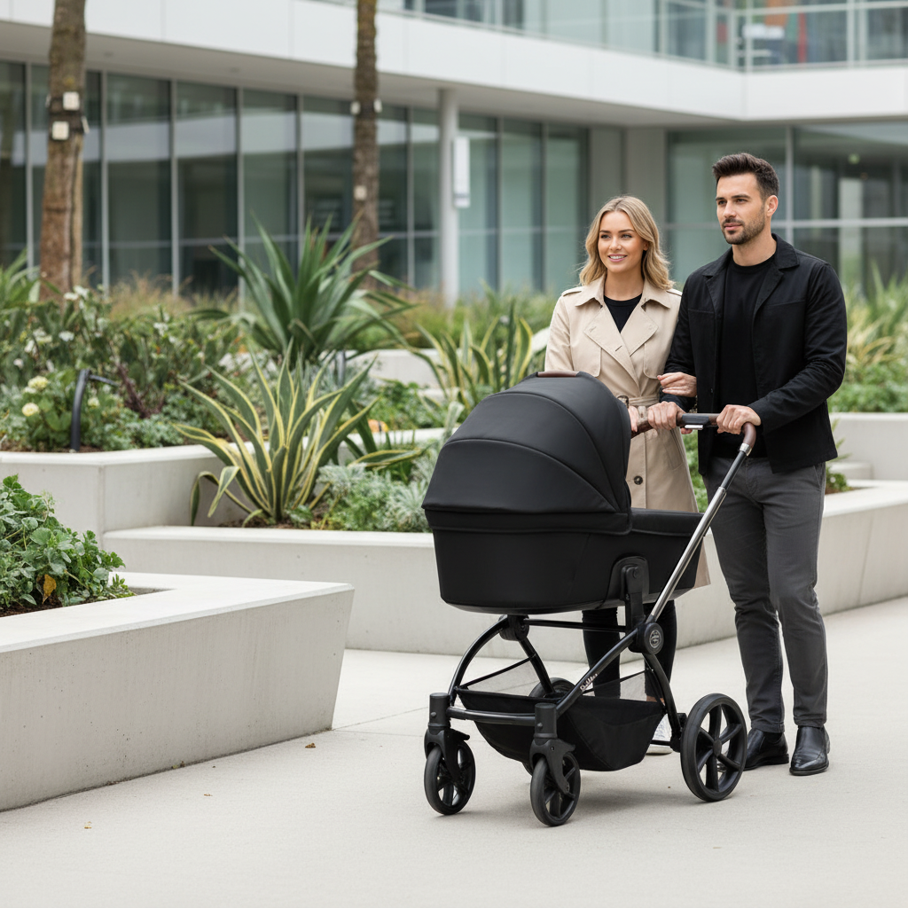 Noordi Sole V3 - 3in1 Travel System with ThermoCot Carrycot + Travel Carrier i-Size Car Seat, Slate Black