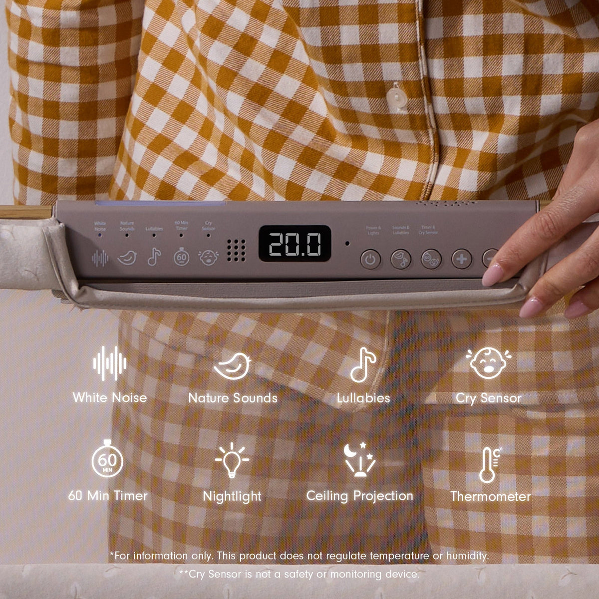 Tutti Bambini CoZee Sense Bedside Crib - Toasted Oak / Sand