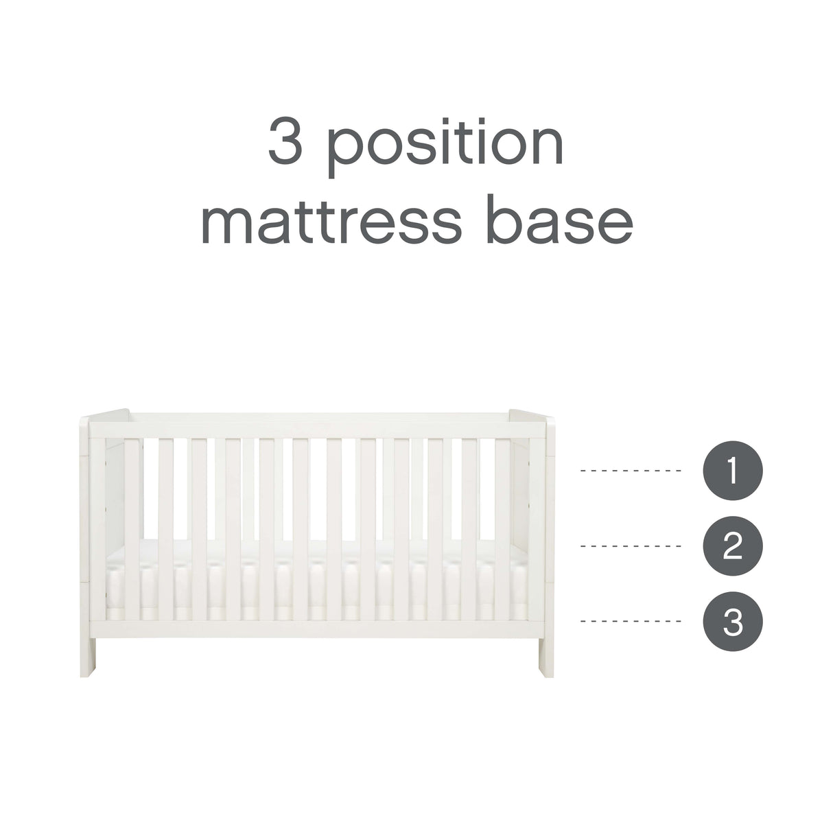 Tutti Bambini Supreme Alba Cot Bed, Mattress & Bedding Bundle - White