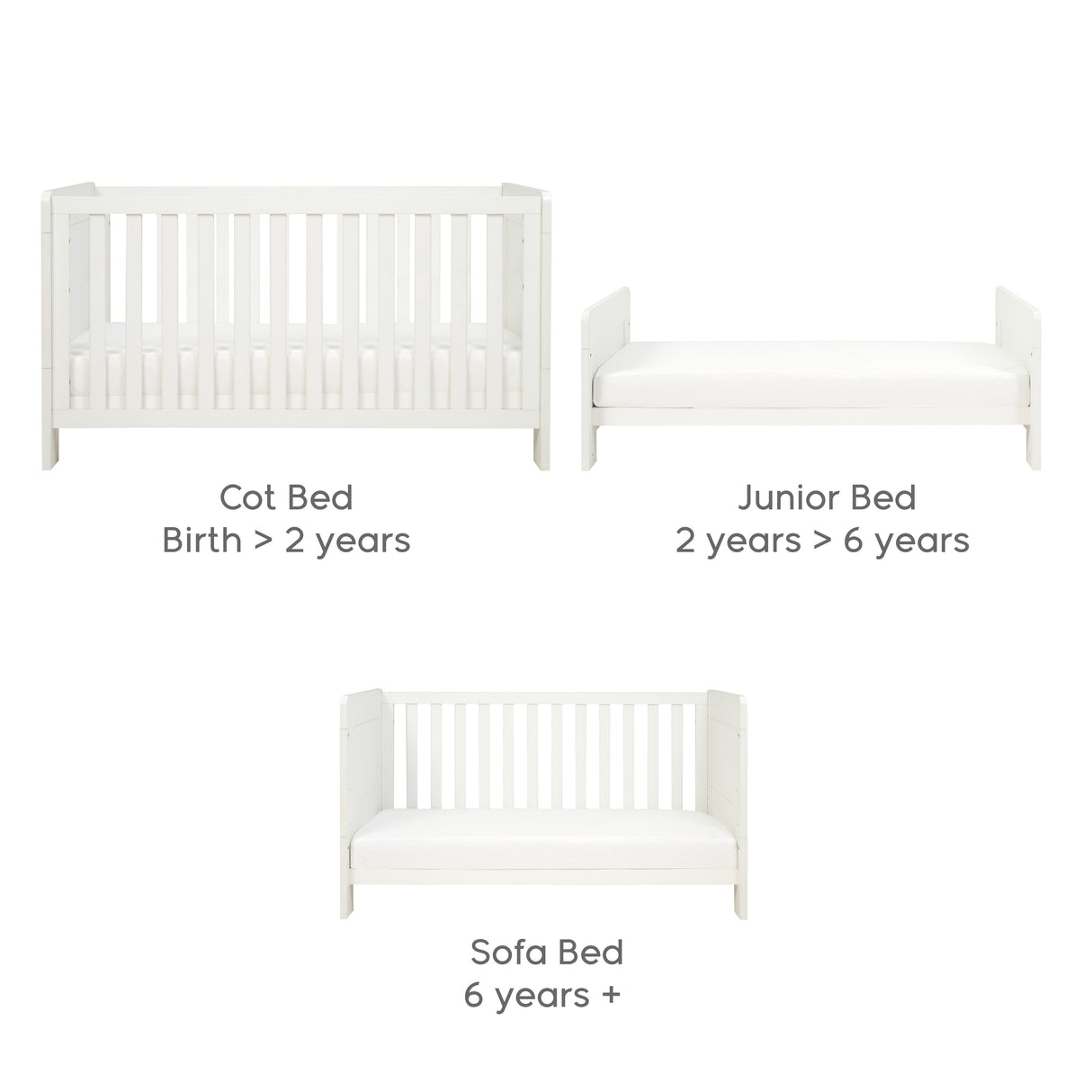 Tutti Bambini Supreme Alba Cot Bed, Mattress & Bedding Bundle - White