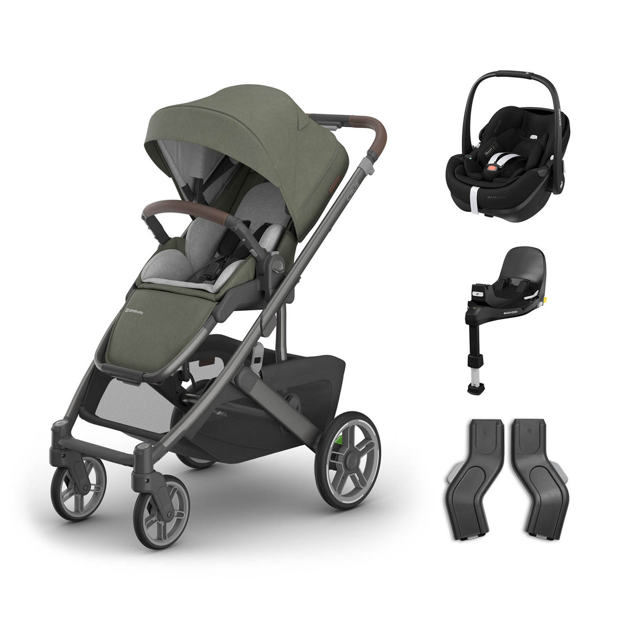 UPPAbaby Cruz V3 Pushchair + Maxi-Cosi Pebble 360 Pro2 & Base - Evelyn