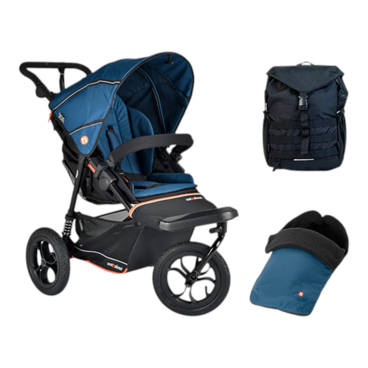 Out n About Nipper V6 Single Adventure Bundle - Highland Blue 1
