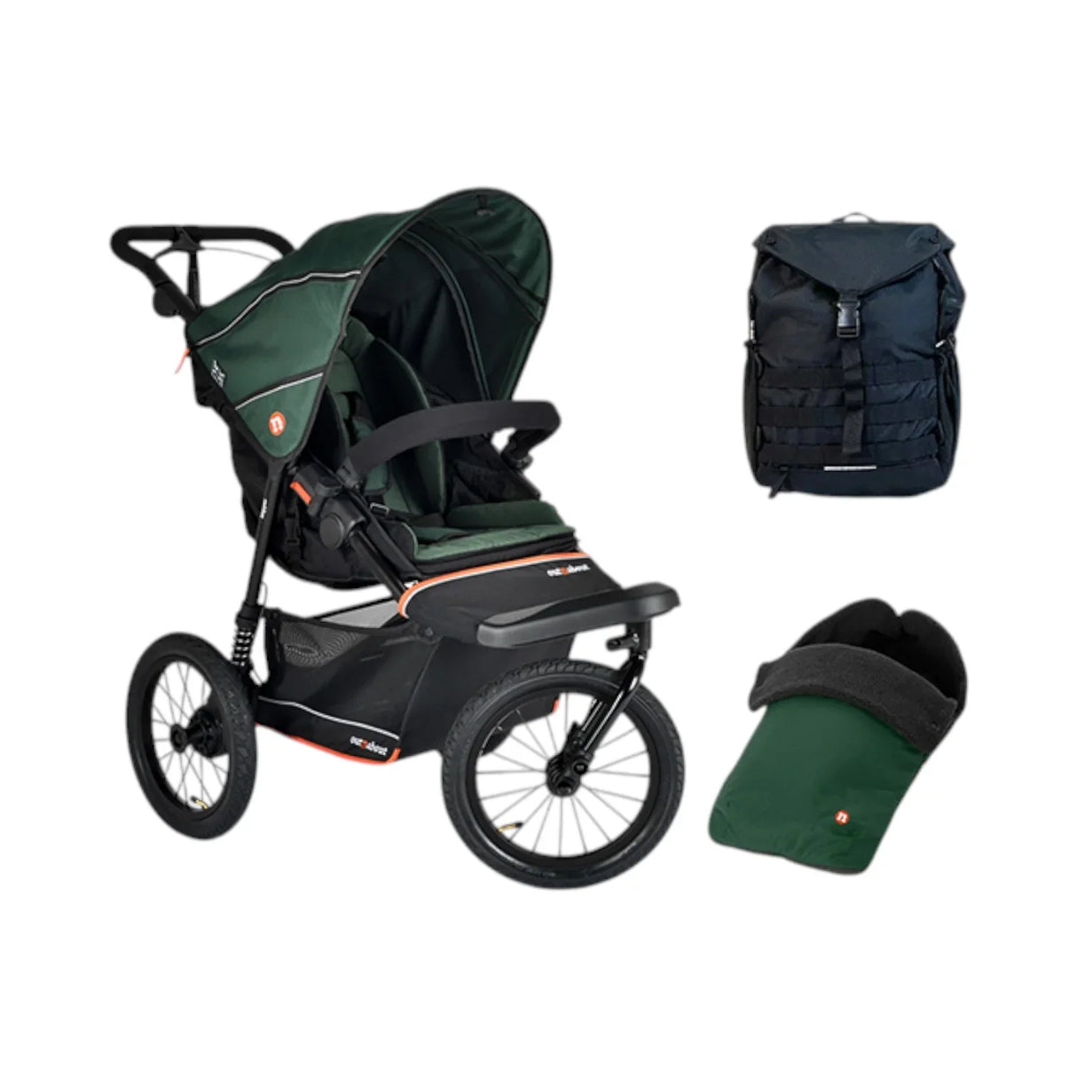 Out n About Nipper V6 Plus Single Adventure Bundle - Sycamore Green 1