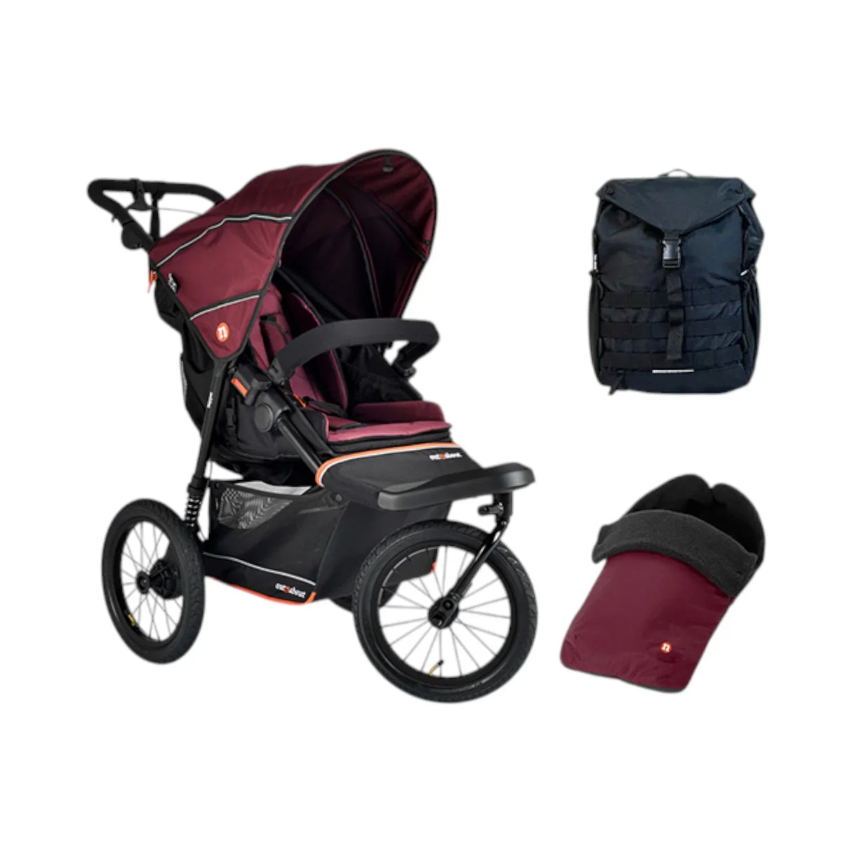 Out n About Nipper V6 Plus Single Adventure Bundle - Brambleberry Red 1