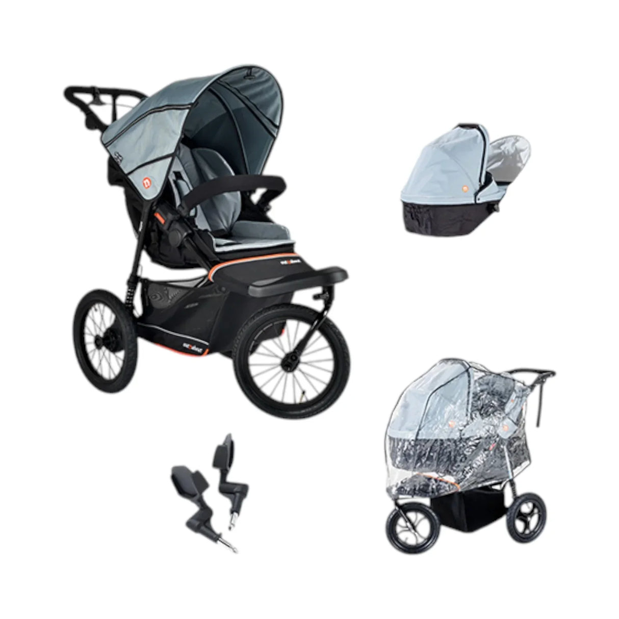 Out n About Nipper V6 Plus Single Newborn Bundle - Rocksalt Grey 6