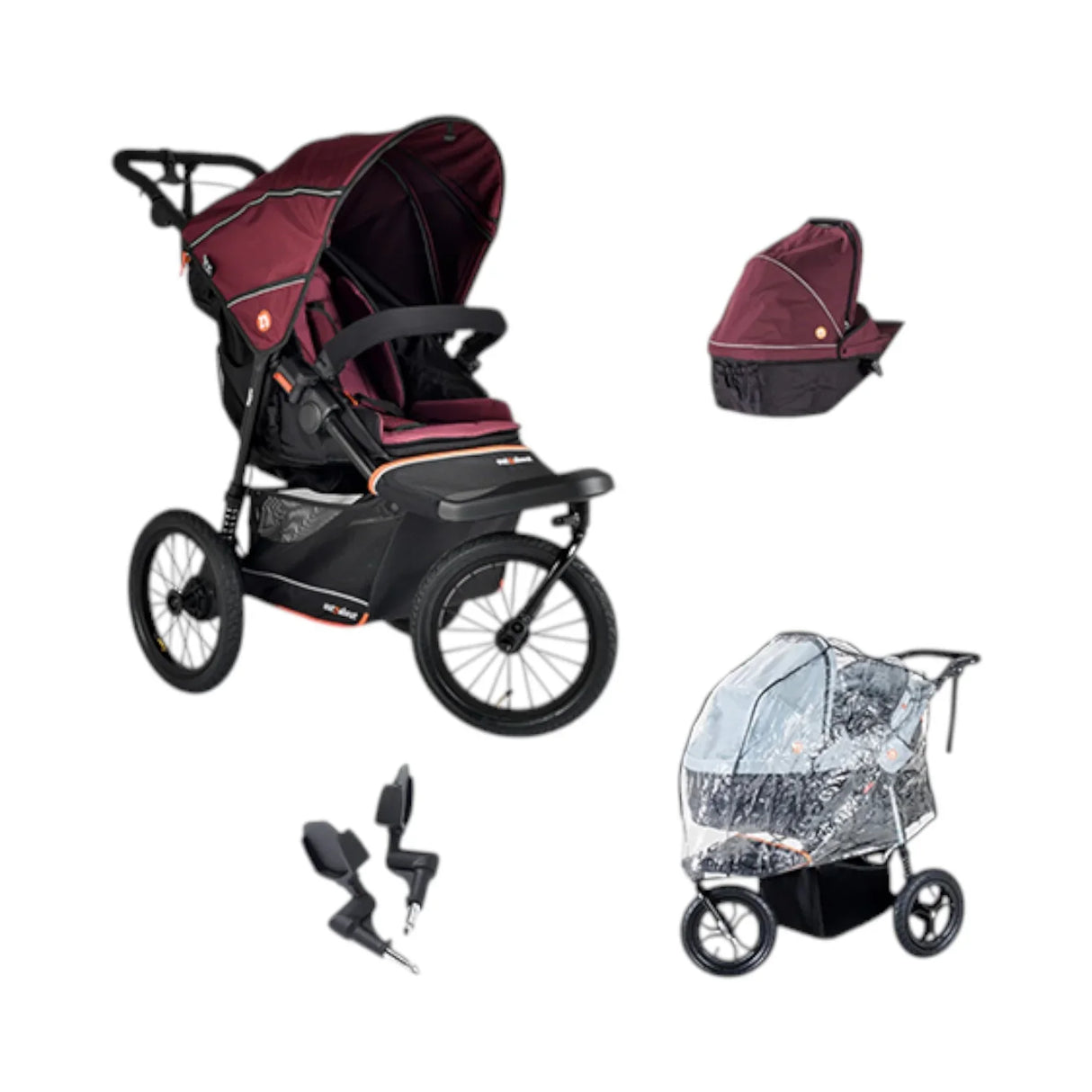 Out n About Nipper V6 Plus Single Newborn Bundle - Brambleberry Red 6