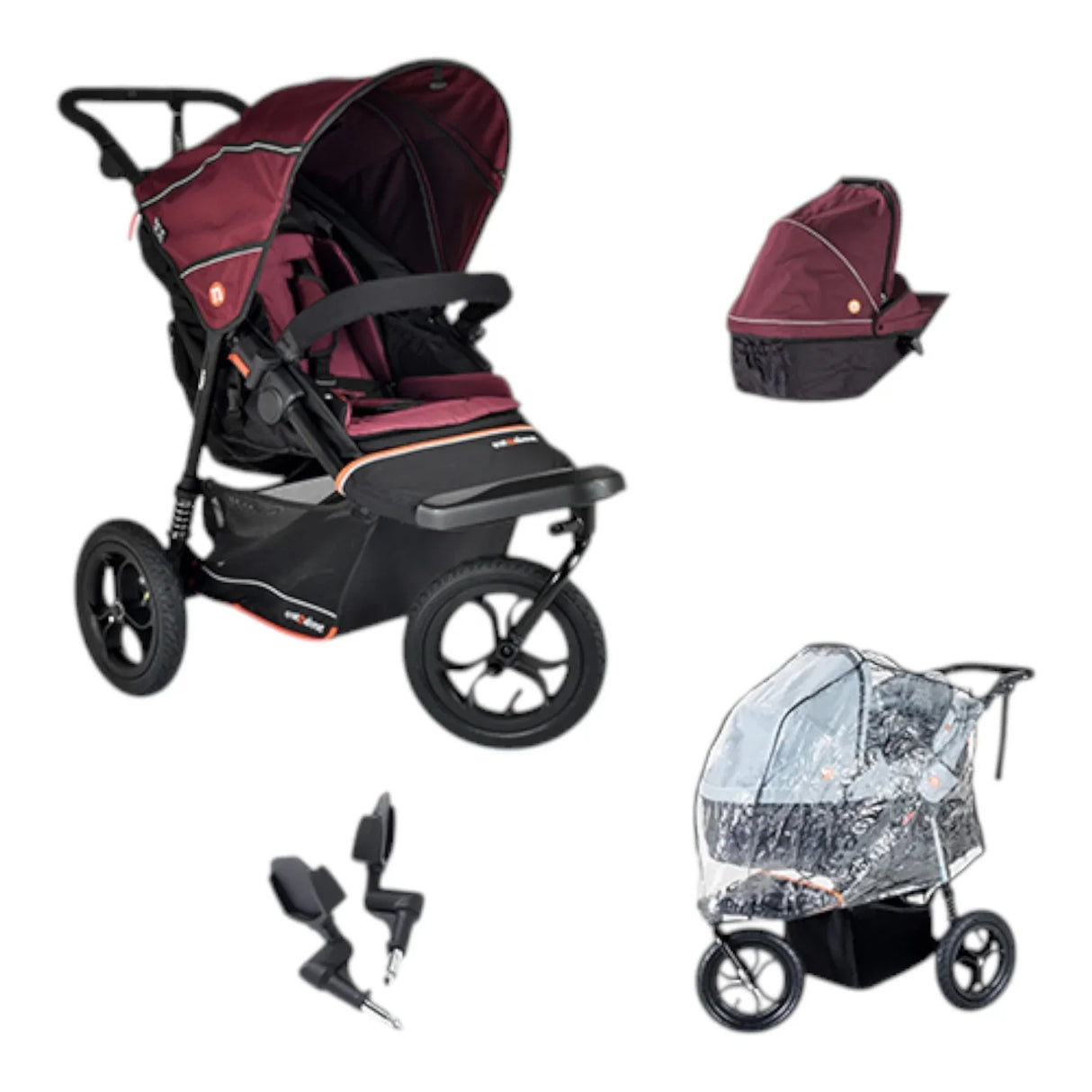 Out n About Nipper V6 Single Newborn Bundle - Brambleberry Red 6