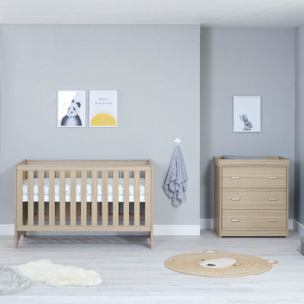 Babymore Veni 2 Piece Room Set - Oak
