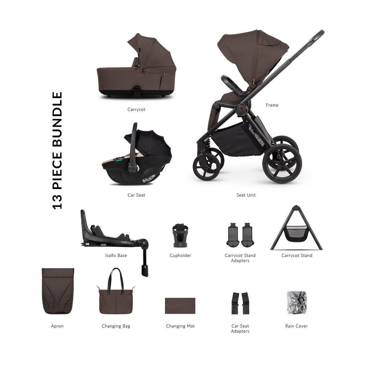 Venicci Claro 2 Ultimate 4in1 Tiago Plus Bundle - Chocolate