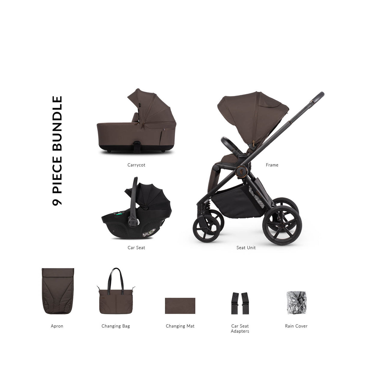 Venicci Claro 2 Comfort 3in1 Tiago Bundle - Chocolate