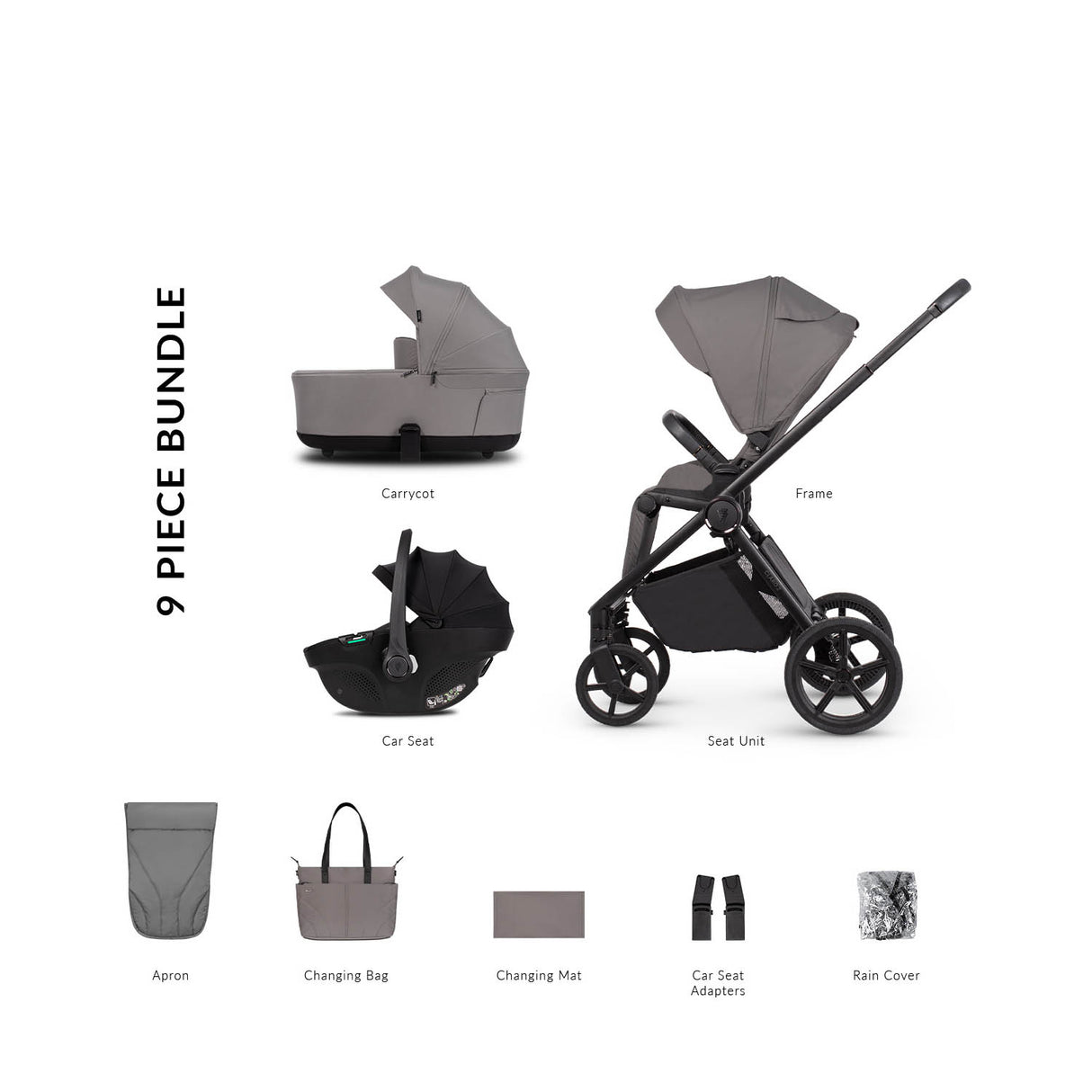 Venicci Claro 2 Comfort 3in1 Tiago Bundle - Fog